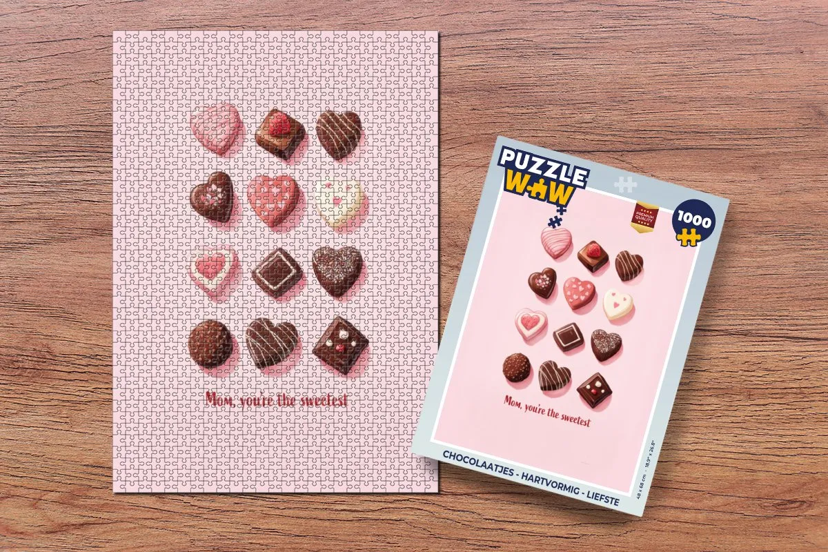 PuzzleWow Hartvormige Chocolaatjes Legpuzzel 1000 Stuks