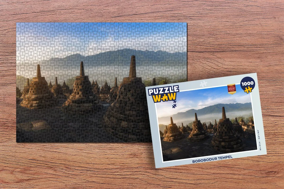 PuzzleWow Borobodur Tempel Legpuzzel 1000 Stuks - Multicolor