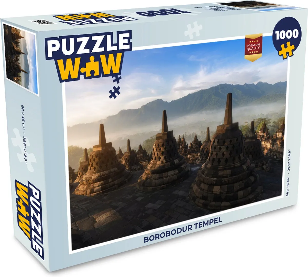 PuzzleWow Borobodur Tempel Legpuzzel 1000 Stuks - Multicolor