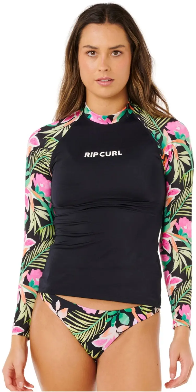 2026 Rip Curl Dames Molokai Long Sleeve Floral Insert Lycra Vest 19RWR