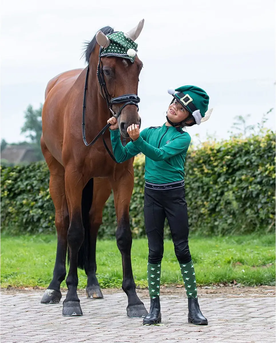 QHP Kerst Elf Oornetje Pony - Groen - afbeelding 2 van 4