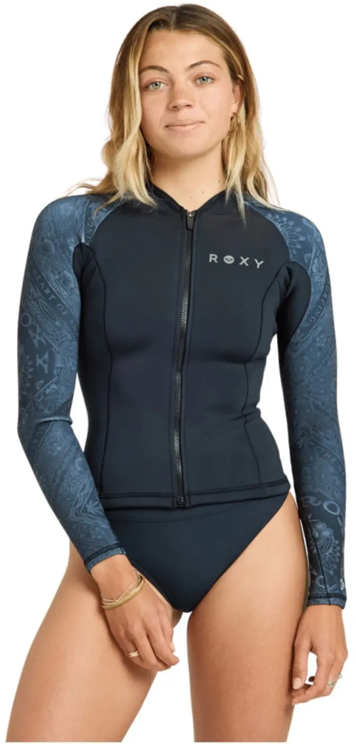 2026 Roxy Dames Swell Natuurlijke 1mm Front Zip Jas