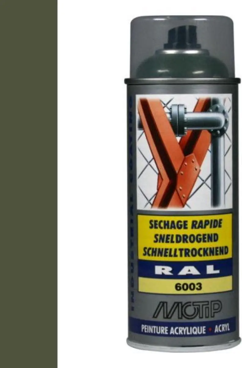 Motip industrial acryllak hoogglans RAL 6003 olijfgroen