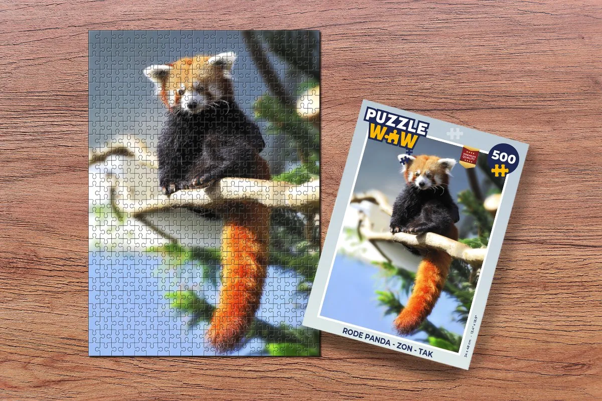 PuzzleWow Rode Panda Legpuzzel 500 Stuks - Multicolor