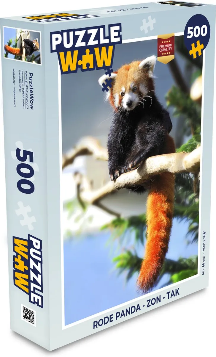 PuzzleWow Rode Panda Legpuzzel 500 Stuks - Multicolor