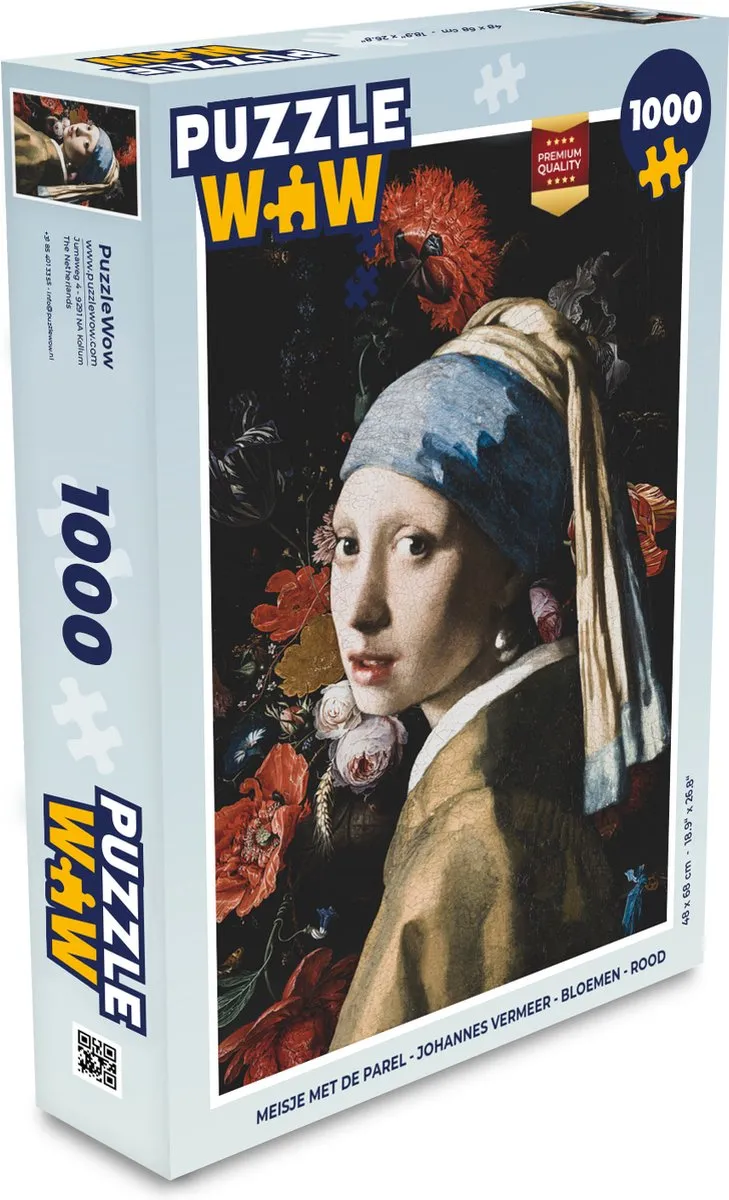 PuzzleWow Meisje met de parel Legpuzzel 1000 Stuks
