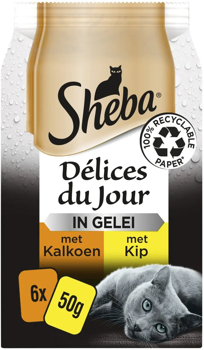 Sheba Delice Dujour Gevogelte Gelei Multipack 6 x 50 gr