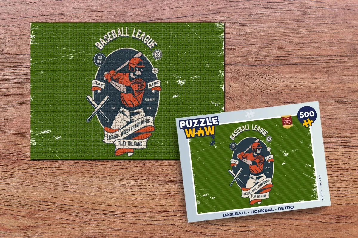 PuzzleWow Baseball Legpuzzel 500 Stuks - Multicolor