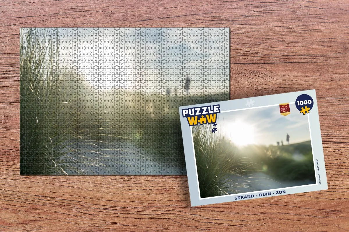 PuzzleWow Legpuzzel 1000 Stuks - Strand Duin Zon - Multicolor