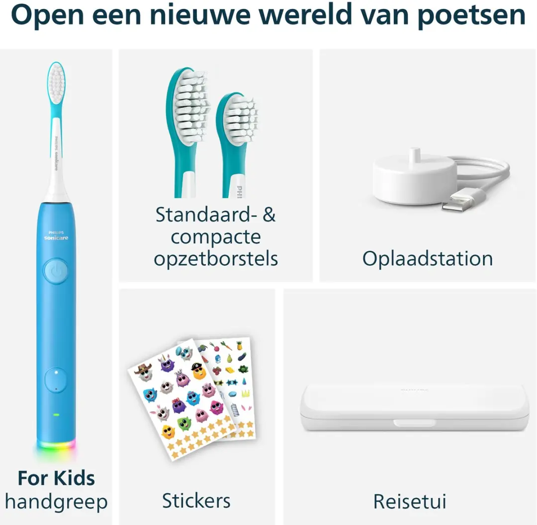 Philips Sonicare For Kids HX6600/42 Elektrische Tandenborstel - Blauw