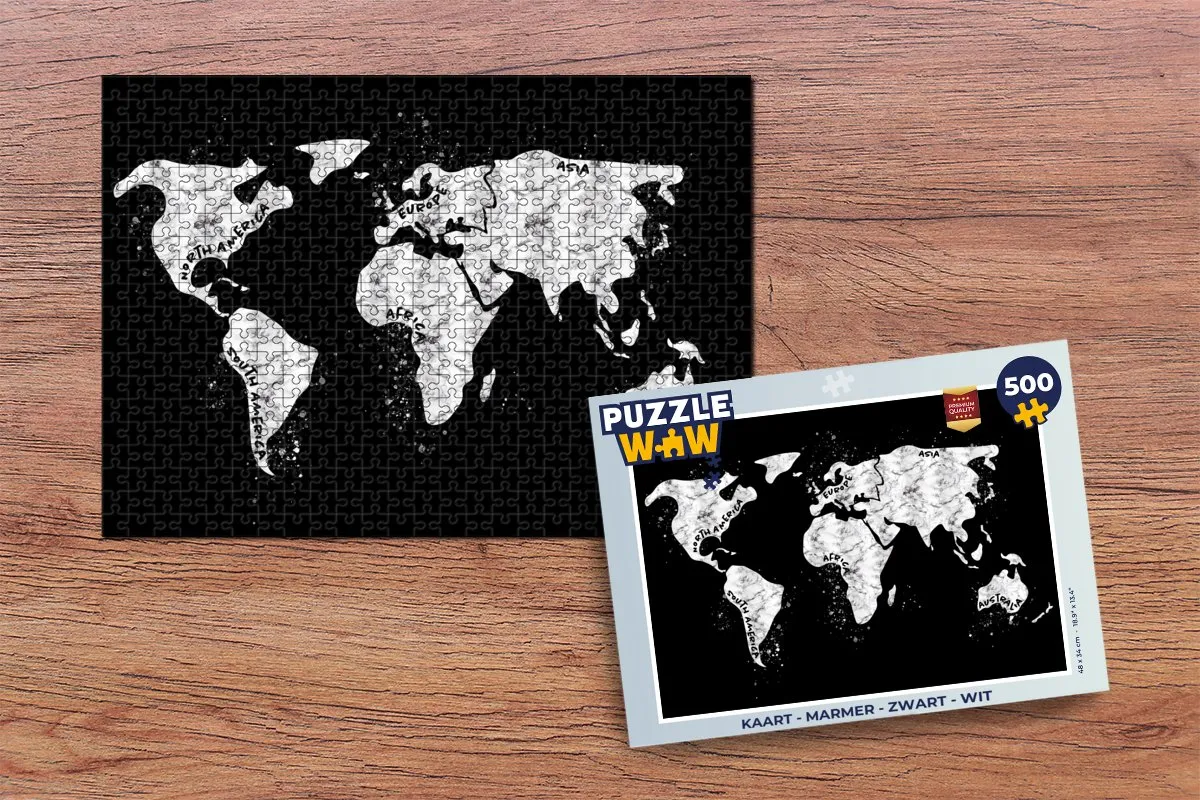 PuzzleWow Marmerprint Legpuzzel 500 Stuks - Multicolor
