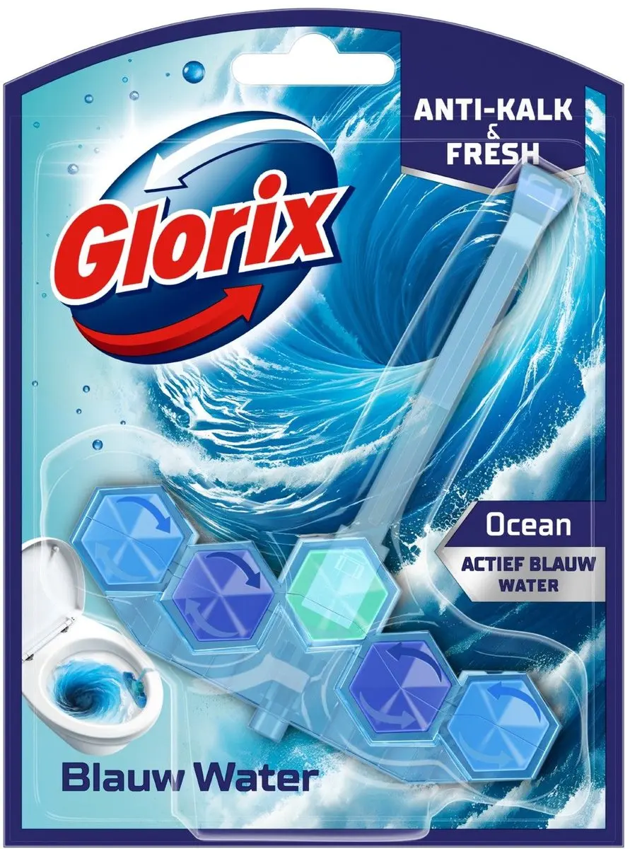 Glorix Toiletblok Blauw Ocean - afbeelding 5 van 5