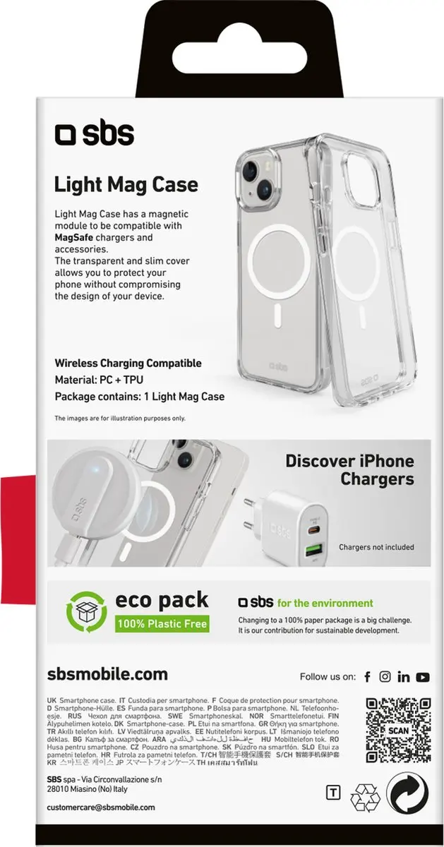 SBS TELIGMAGIP1561T iPhone Hoes Transparant - MagSafe - afbeelding 4 van 4