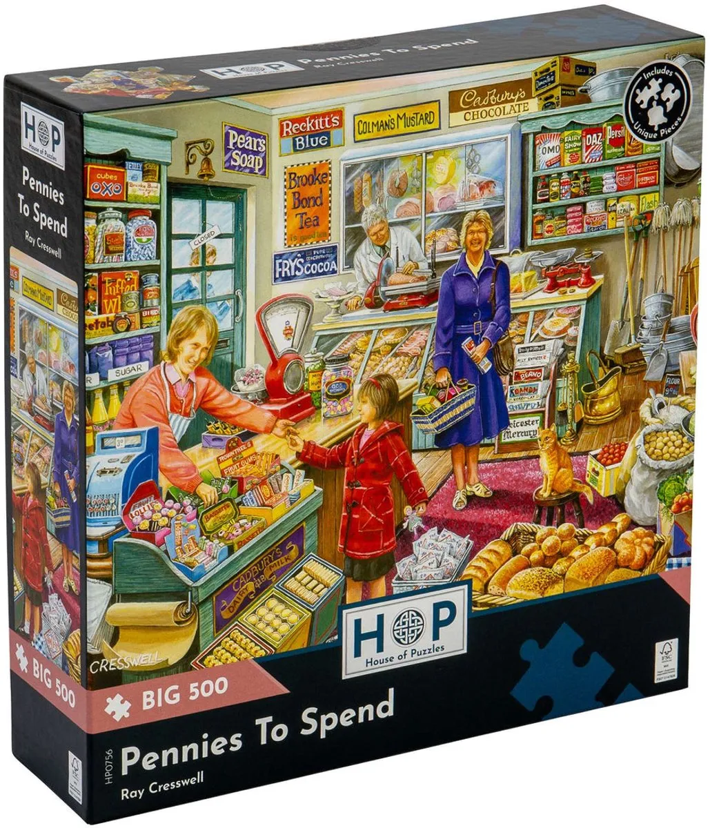House of Puzzles Legpuzzel Pennies to Spend 500 Stuks - Multicolor