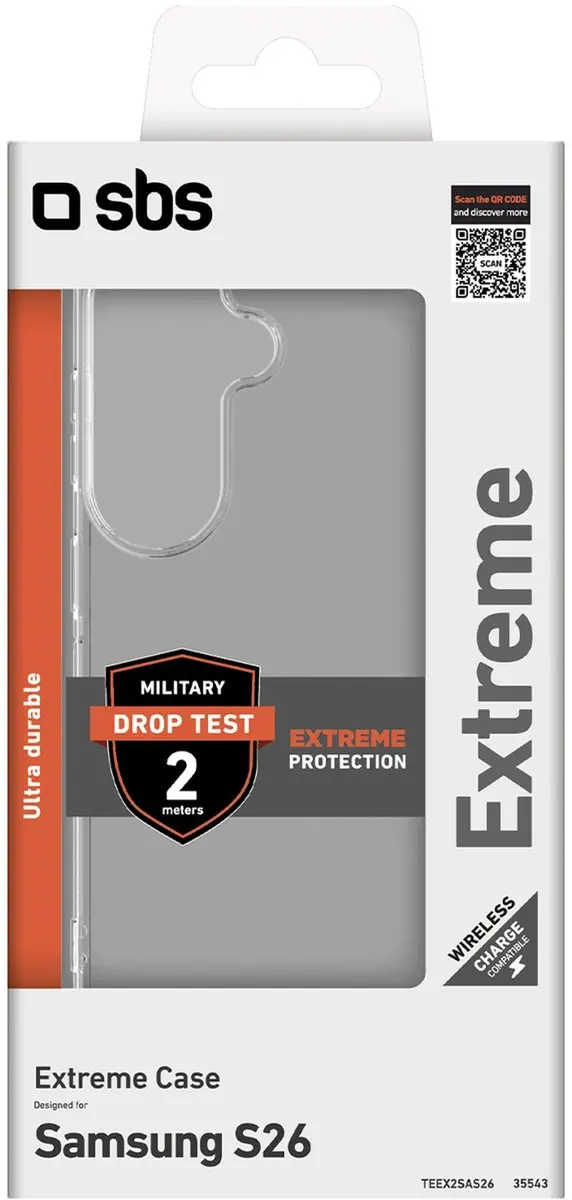 SBS Extreme X2 Serie Beschermhoes - Samsung Galaxy S26 - Transparant - afbeelding 2 van 6