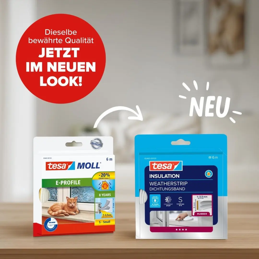 Tesa Moll Tochtstrip 05463 E Profiel 9mmx6m - Wit - afbeelding 3 van 6