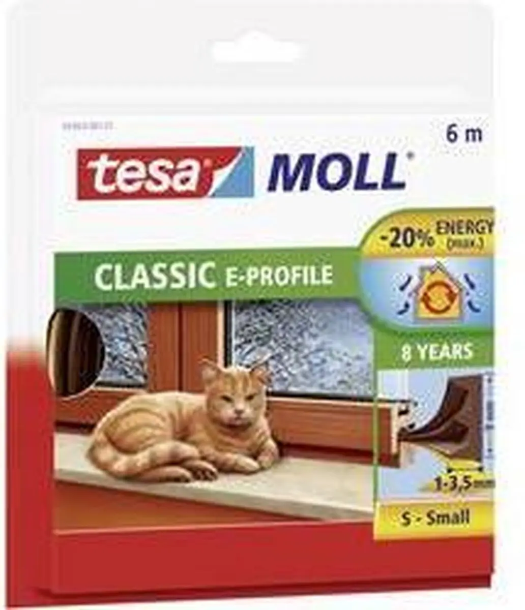 Tesa Moll Tochtstrip 05463 E Profiel 9mmx6m - Wit - afbeelding 6 van 6