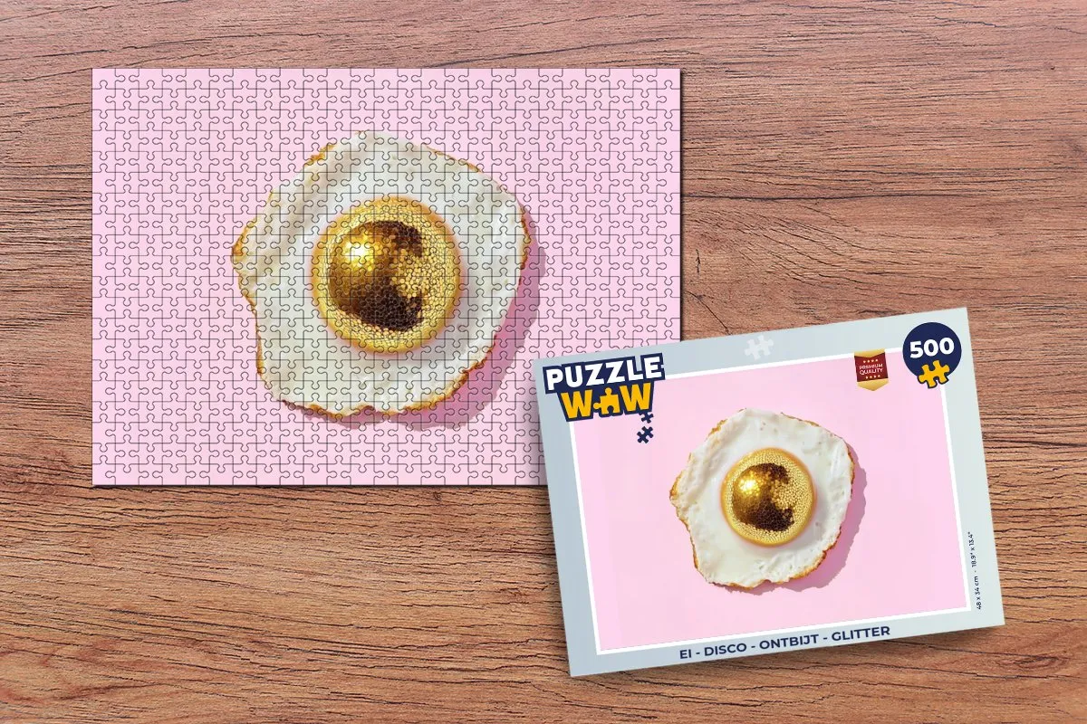 PuzzleWow Disco Ei Legpuzzel 500 Stuks - Roze