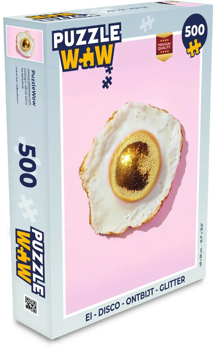 PuzzleWow Disco Ei Legpuzzel 500 Stuks - Roze