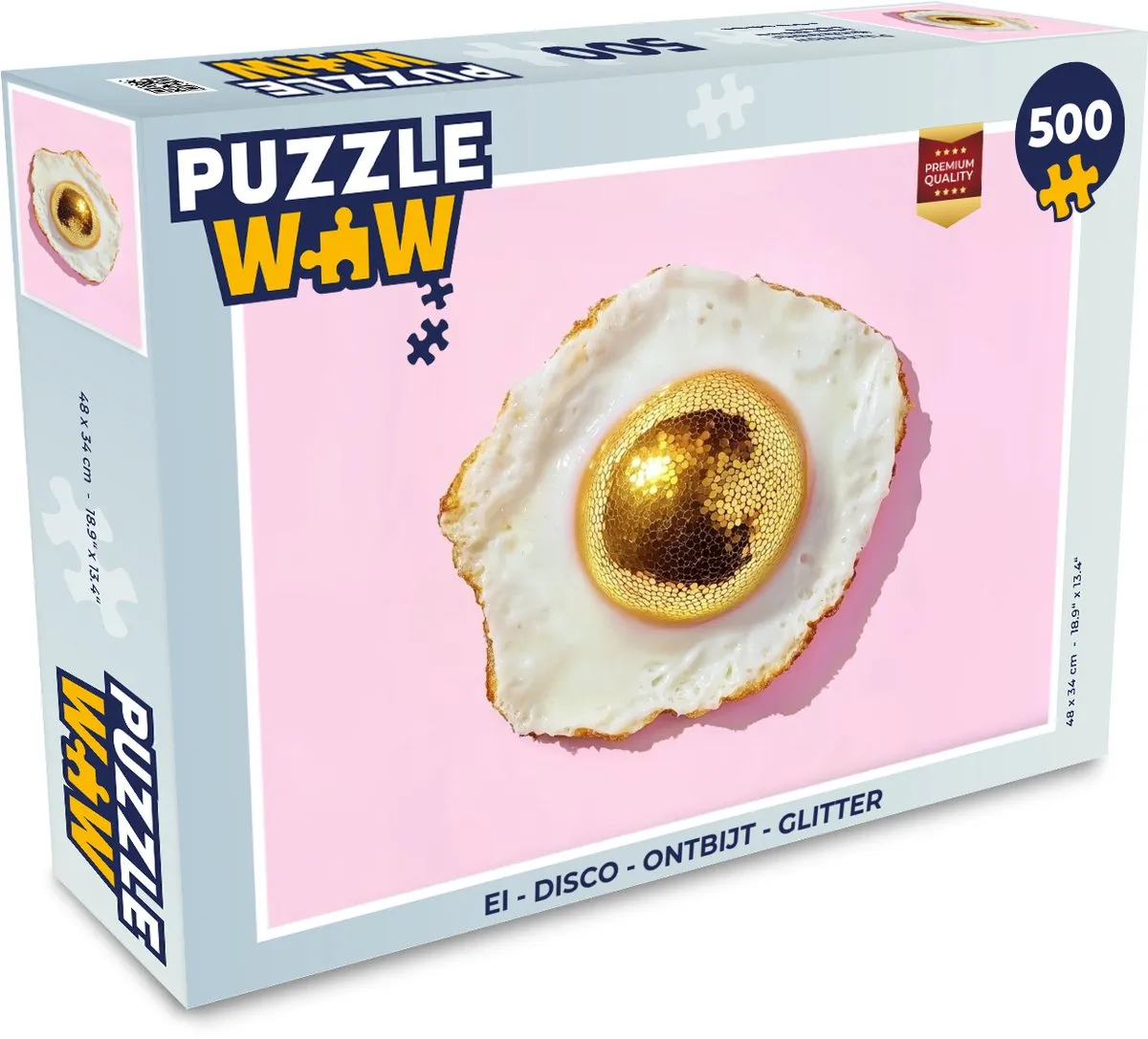 PuzzleWow Disco Ei Legpuzzel 500 Stuks - Roze