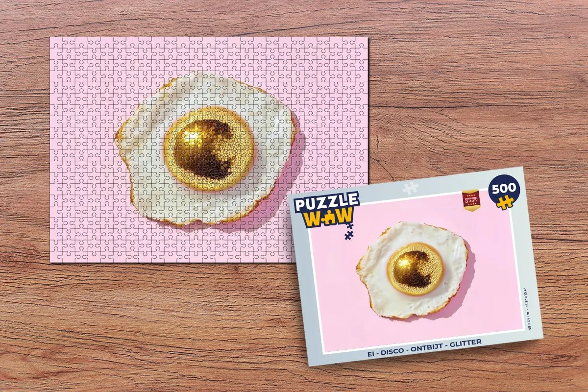 PuzzleWow Disco Ei Legpuzzel 500 Stuks - Roze