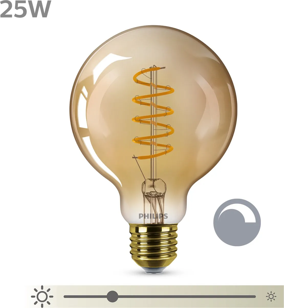 Philips LED Globe Spiraal Goud 25W E27 - Warm wit