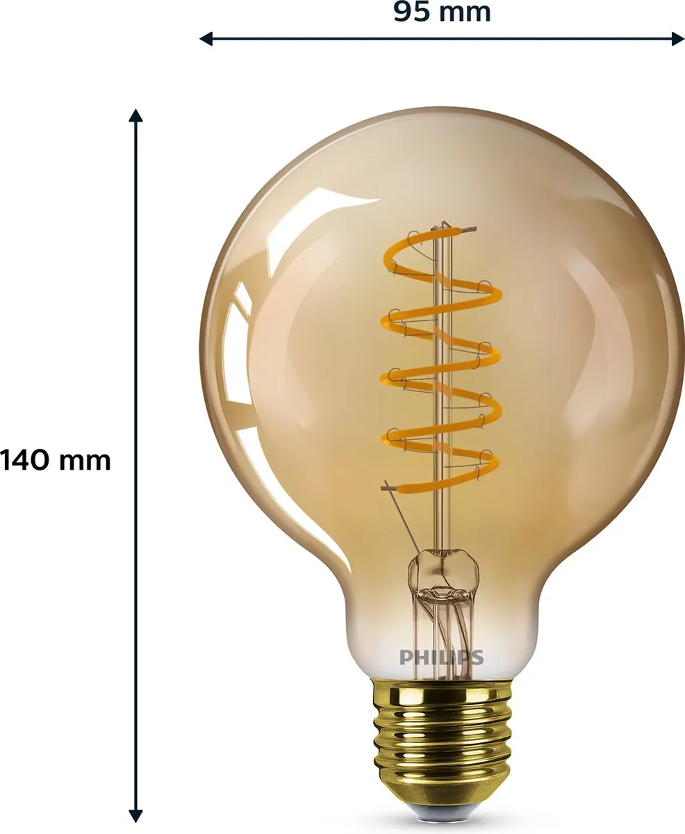 Philips LED Globe Spiraal Goud 25W E27 - Warm wit
