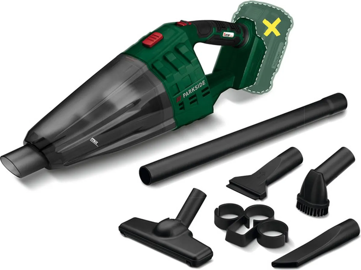 PARKSIDE Accu Stofzuiger 20V - 650ml - Groen/Zwart
