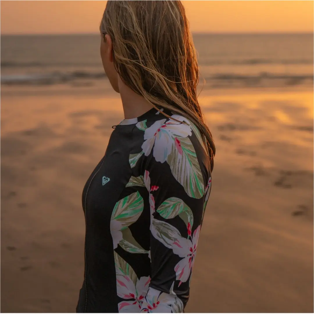 Roxy 2026 Dames Longsleeve Zip Lycra Vest - Zwart - afbeelding 3 van 5