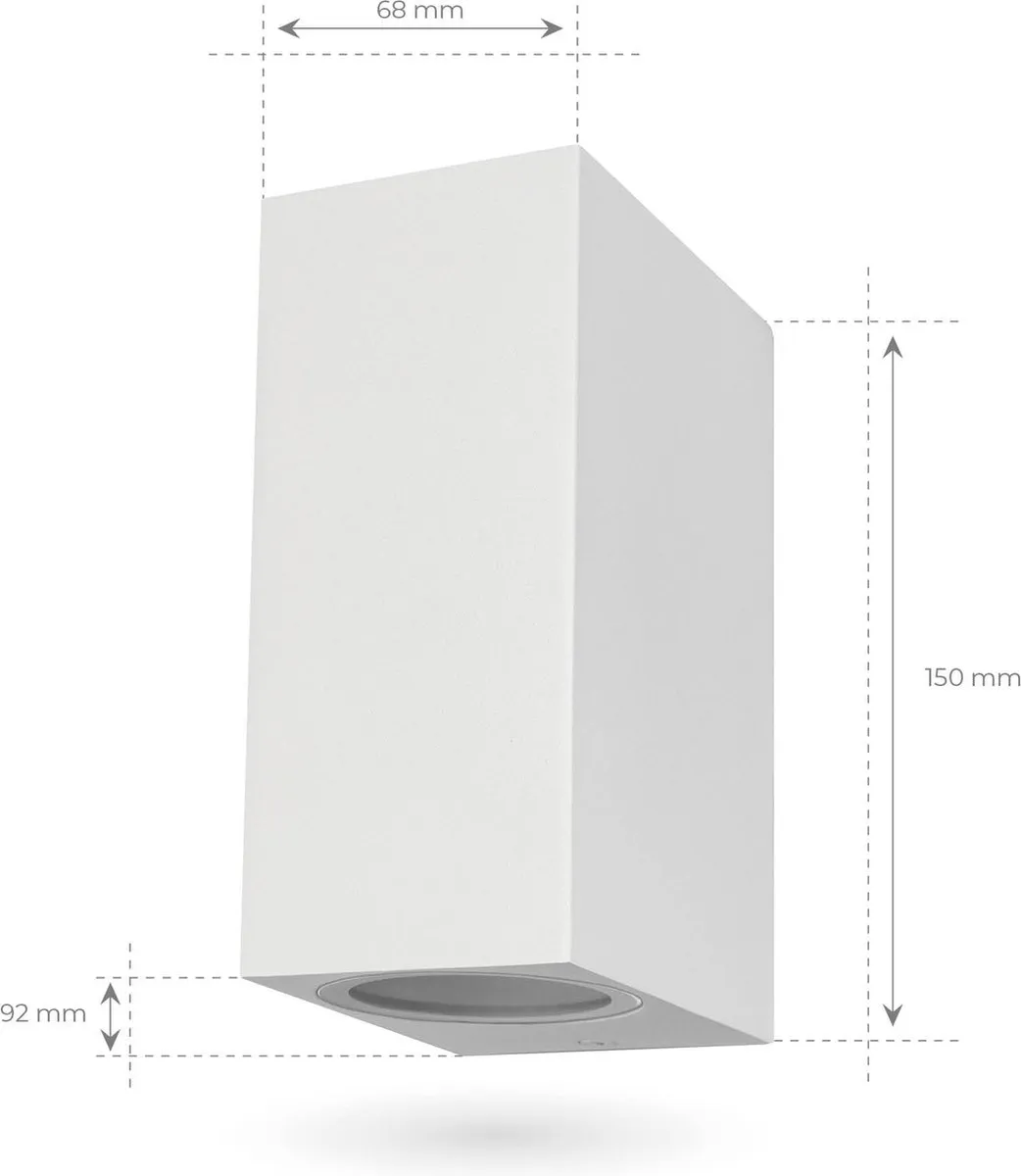 LEDVION LED Wandlamp Cube & Wit 2x0.5W 2700K - IP54 - afbeelding 6 van 6