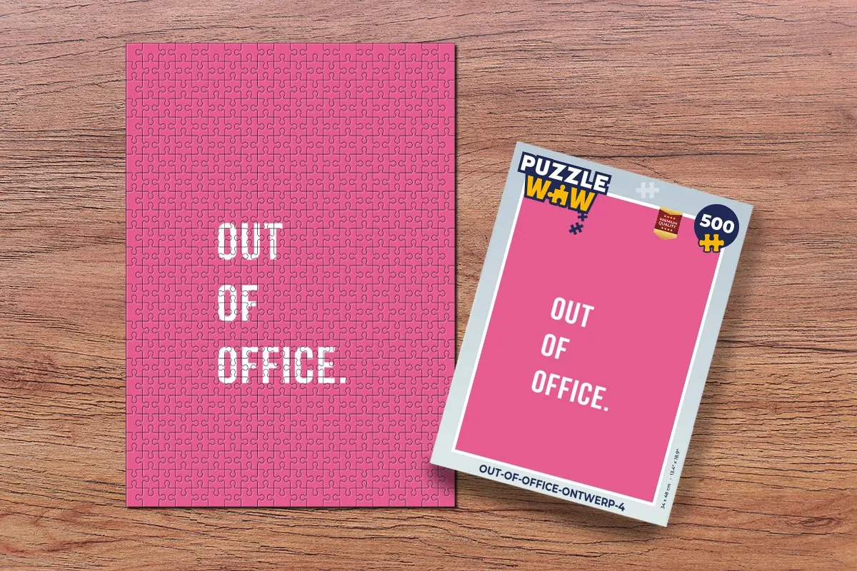 PuzzleWow Quotes Out of Office Legpuzzel 500 Stuks - Roze