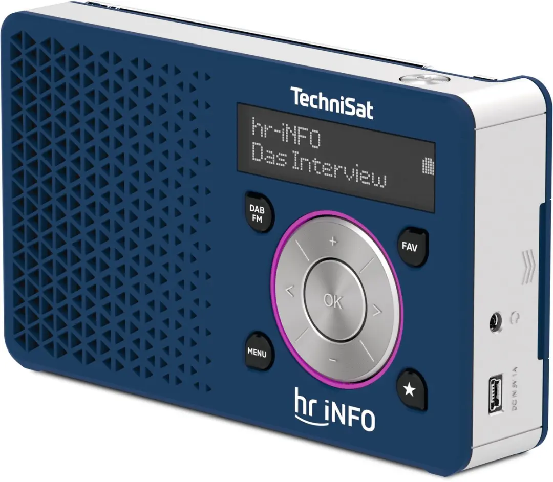 Technisat DIGITRADIO 1 hr iNFO DAB/DAB+ Radio - Blauw & Zilver - afbeelding 2 van 4