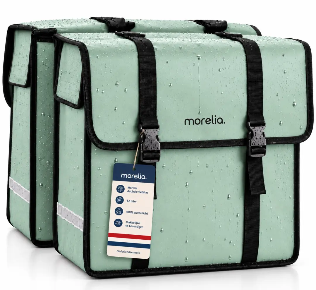 Morelia® Fietstas 100% Waterdicht (52 Liter Mint Groen)