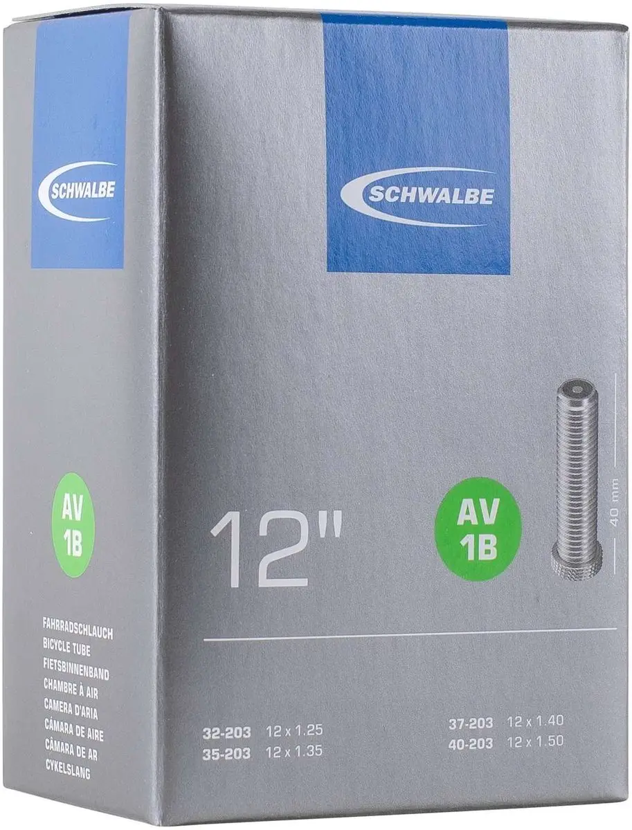 Schwalbe AV1B Light Binnenband 28-355 - Kinderfiets - Auto/Schrader - Zwart - afbeelding 2 van 3