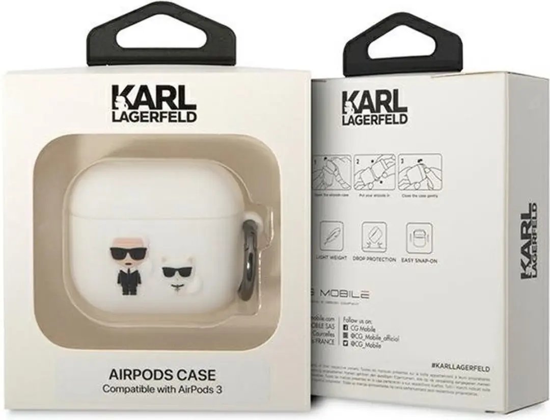 Karl Lagerfeld KLACA3SILKCW Hoesje AirPods Pro 3 - Wit - afbeelding 3 van 4