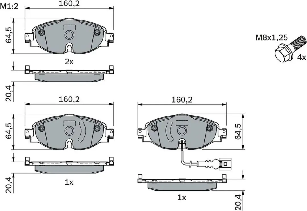 Bosch Remblokkenset Schijfrem 0986494660 - 4 stuks - afbeelding 3 van 3