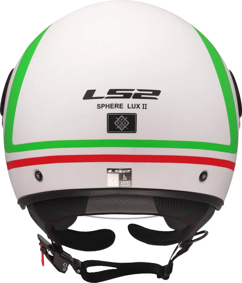 LS2 OF558 Sphere Lux II Jethelm - L - Groen/Rood/Wit - afbeelding 5 van 6