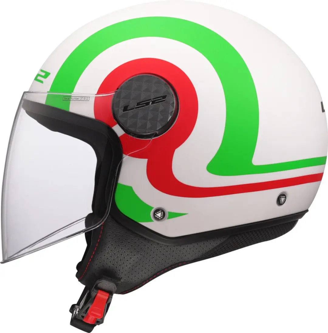 LS2 OF558 Sphere Lux II Jethelm - L - Groen/Rood/Wit - afbeelding 6 van 6