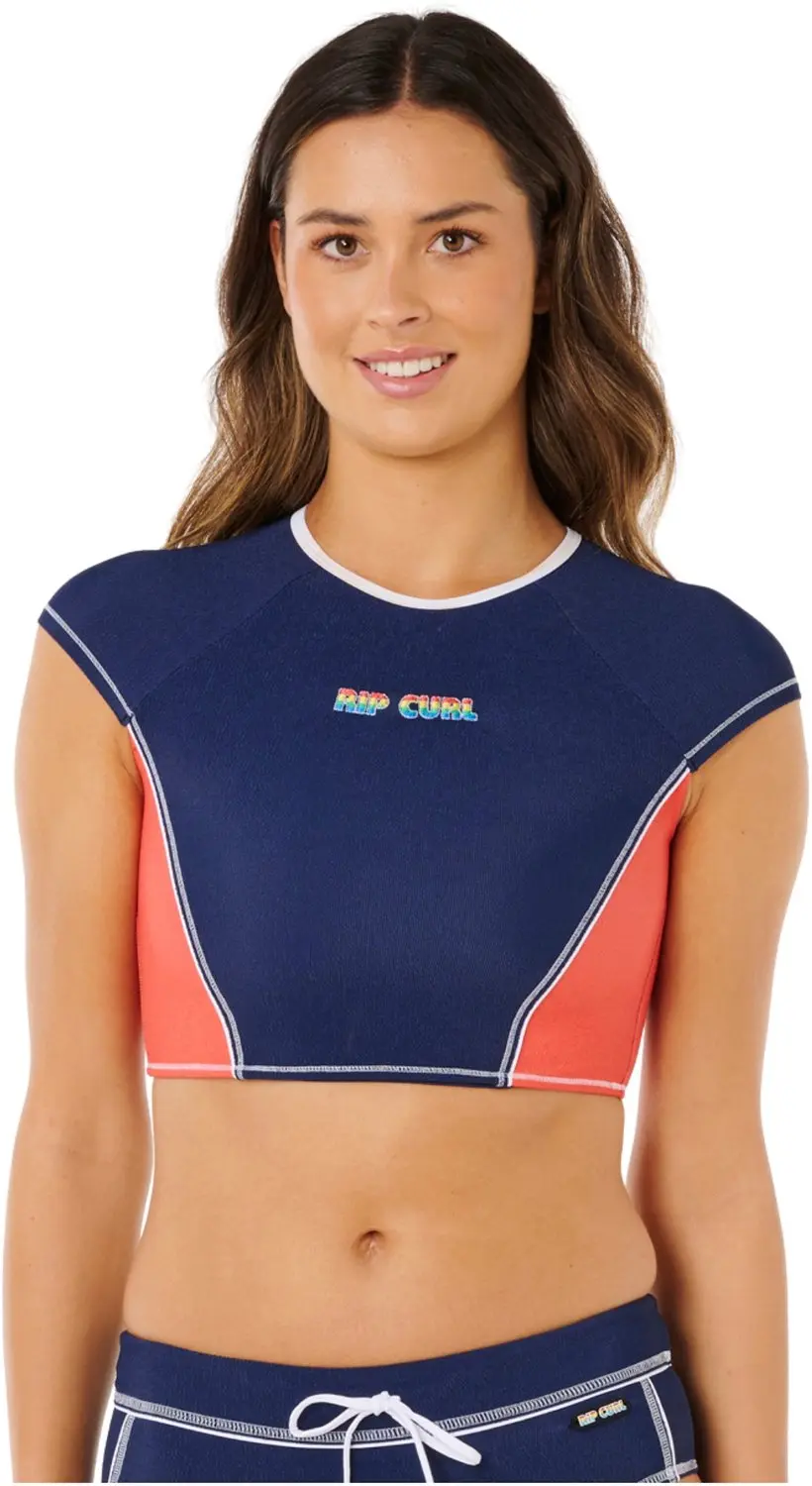 2026 Rip Curl Dames Surf Tide Crop Short Sleeve Lycra Vest
