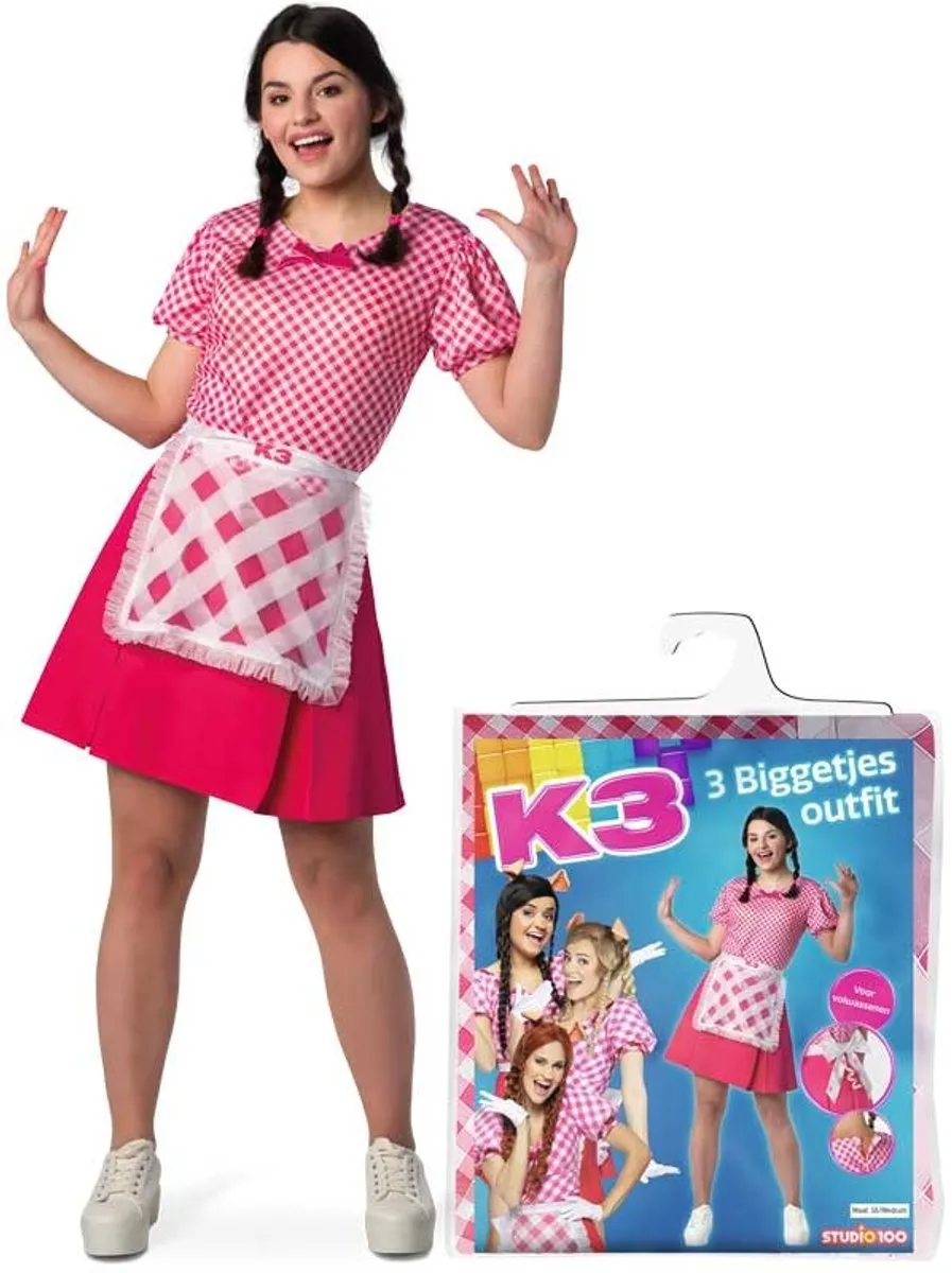 K3 Verkleedjurk De 3 Biggetjes - Maat 38 Roze