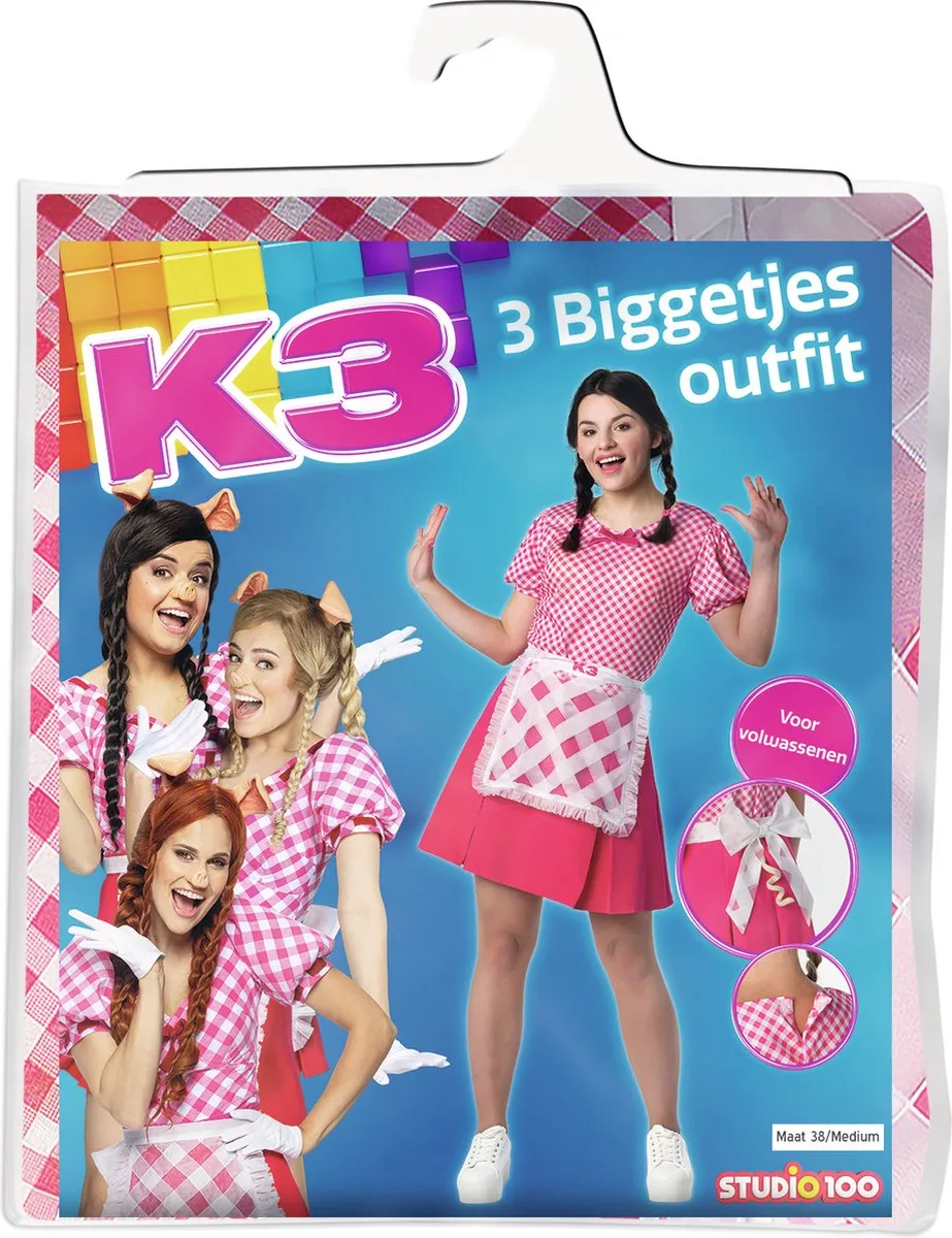 K3 Verkleedjurk De 3 Biggetjes - Maat 38 Roze