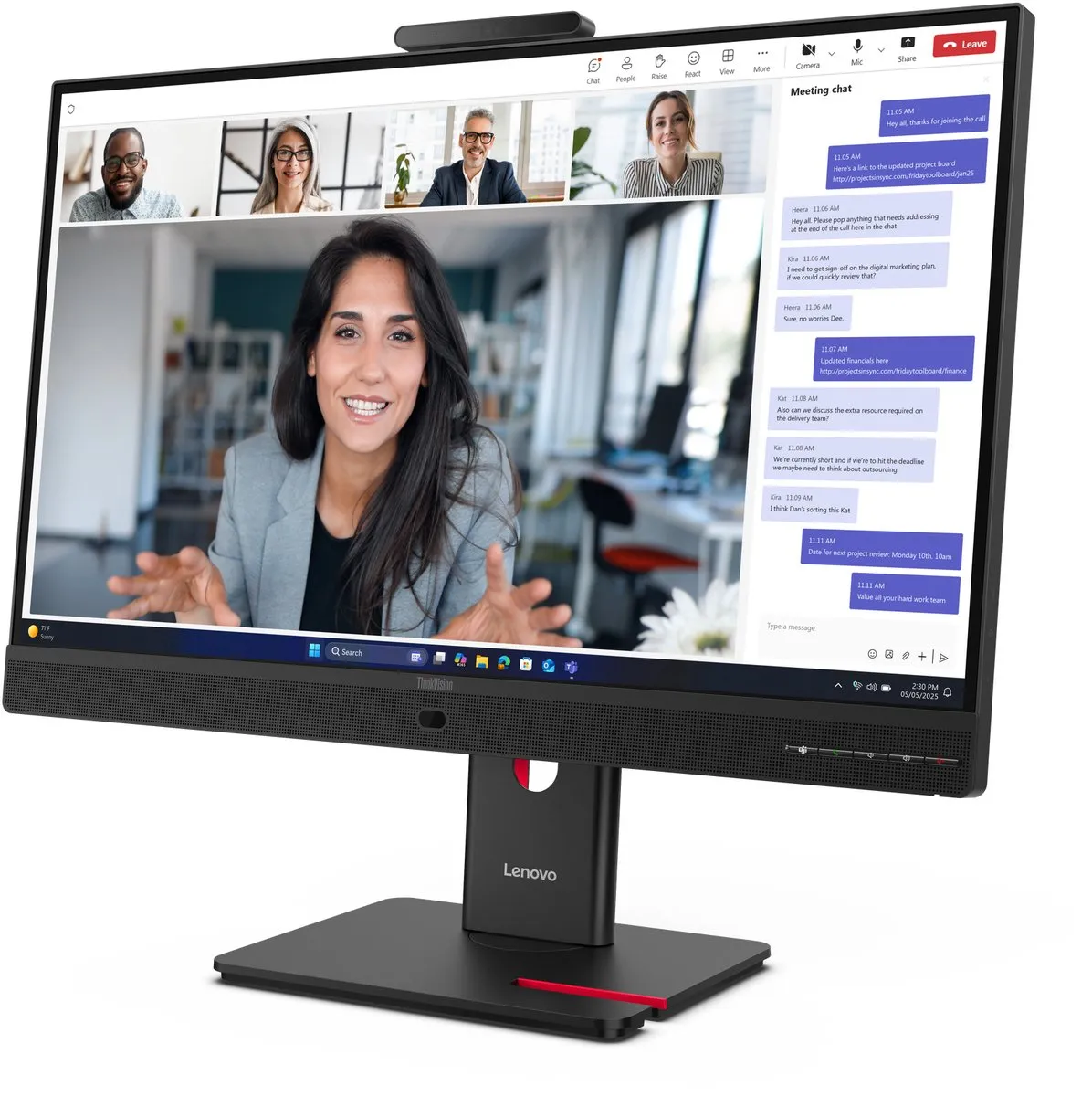 Lenovo ThinkVision T24-4v Monitor 64B6MAT1EU - Zwart