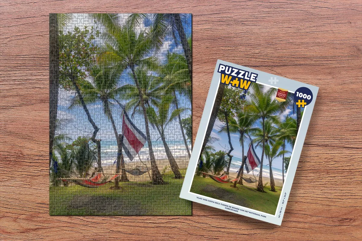 PuzzleWow Vlag Costa Rica Nationaal Park Corcovado Legpuzzel 1000 Stuks - Multicolor