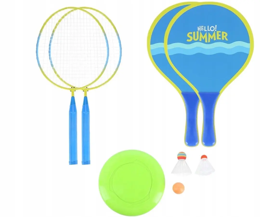 NILS NRZ053 3-in-1 badmintonset met frisbee