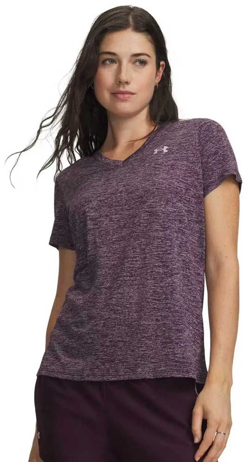 Under Armour Tech Twist V-neck T-shirt Met Korte Mouwen Paars S Vrouw