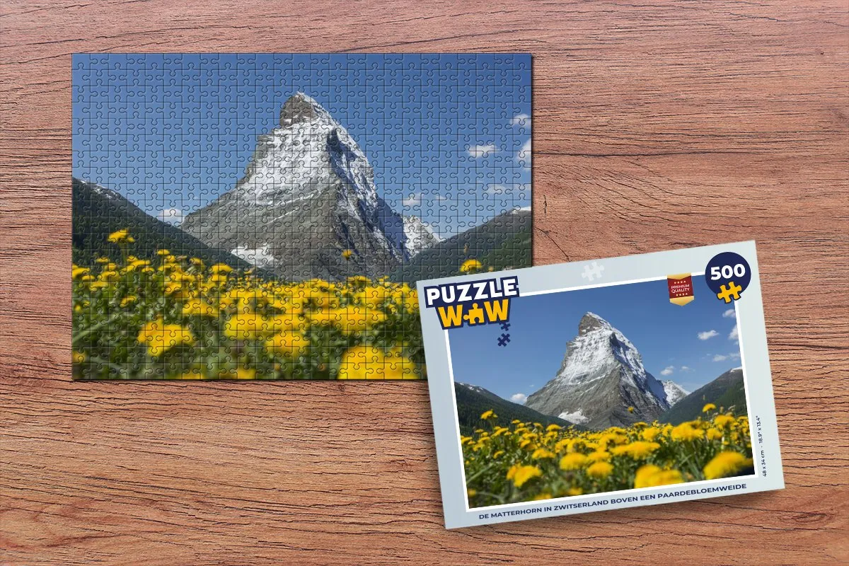PuzzleWow De Matterhorn Zwitserland Legpuzzel 500 Stuks - Multicolor