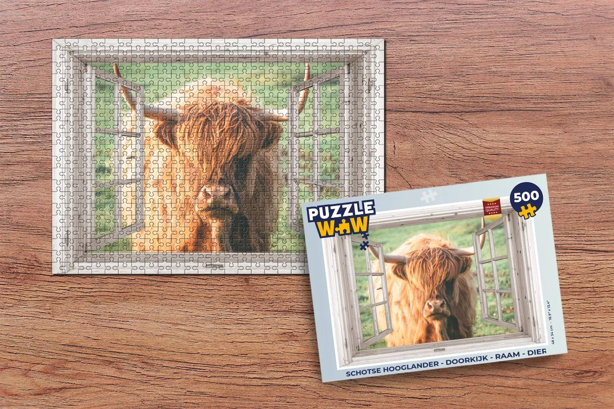 PuzzleWow Schotse Hooglander Legpuzzel 500 Stuks - Multicolor