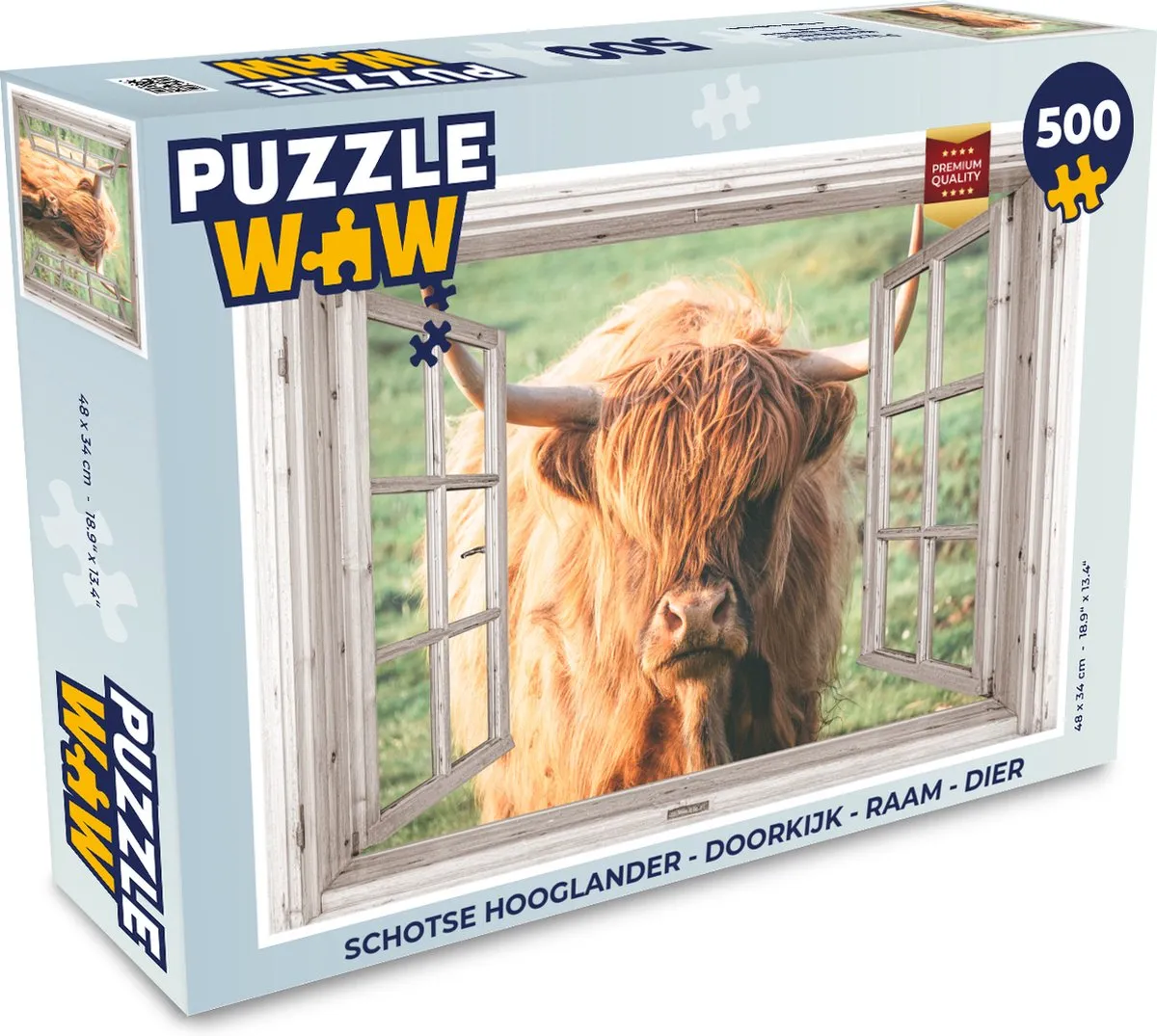 PuzzleWow Schotse Hooglander Legpuzzel 500 Stuks