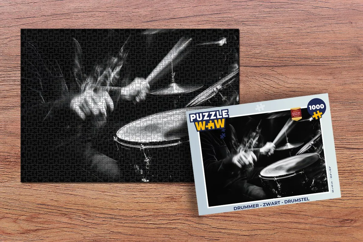 PuzzleWow Drummer Legpuzzel 1000 Stuks - Zwart