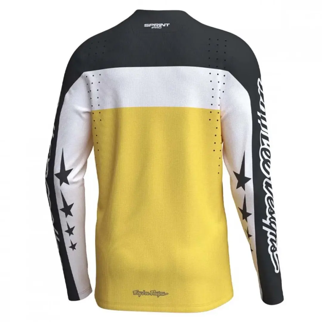 Troy Lee Designs Sprint Pro YO Moto Fietstrui - M - Geel - afbeelding 2 van 6